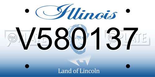 V580137 Illinois License Plate