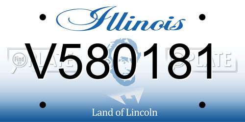V580181 Illinois License Plate
