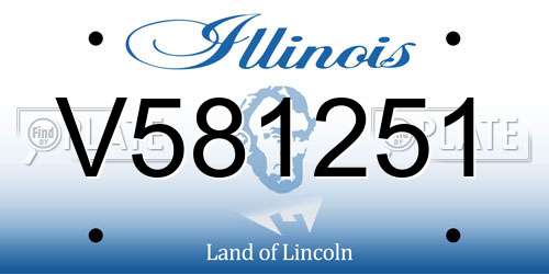 V581251 Illinois License Plate