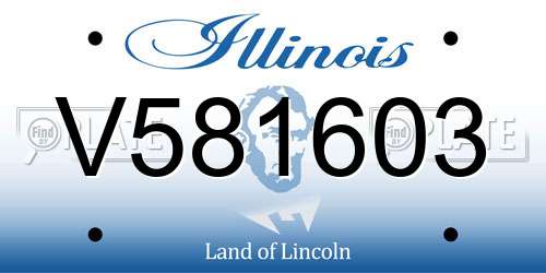 V581603 Illinois License Plate