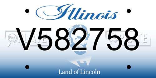 V582758 Illinois License Plate