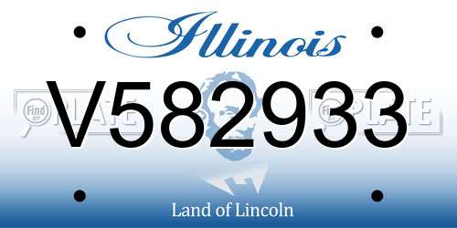 V582933 Illinois License Plate