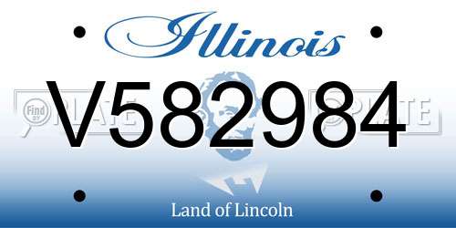 V582984 Illinois License Plate