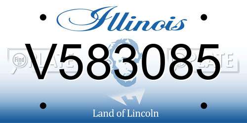 V583085 Illinois License Plate