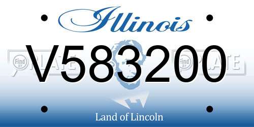 V583200 Illinois License Plate
