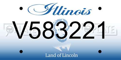 V583221 Illinois License Plate