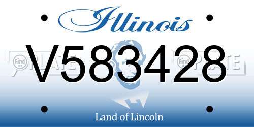V583428 Illinois License Plate
