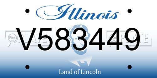 V583449 Illinois License Plate