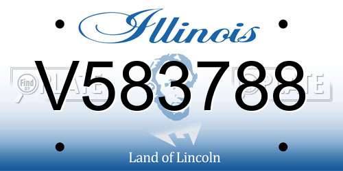 V583788 Illinois License Plate