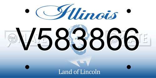 V583866 Illinois License Plate