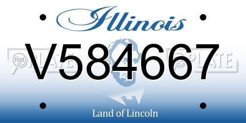 V584667 Illinois License Plate