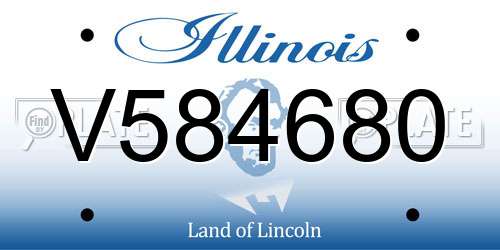 V584680 Illinois License Plate