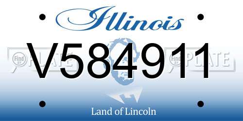 V584911 Illinois License Plate