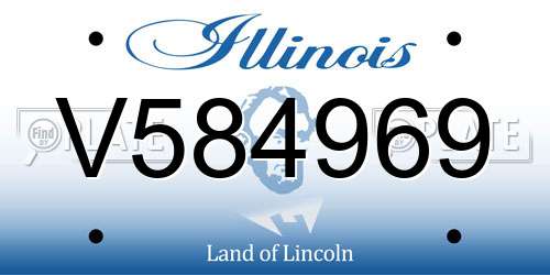 V584969 Illinois License Plate