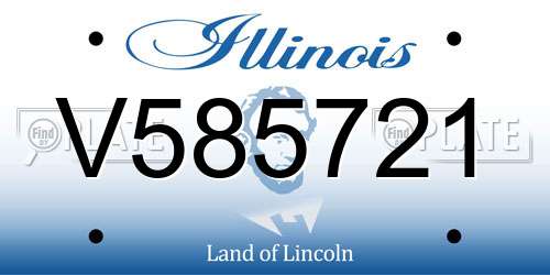 V585721 Illinois License Plate