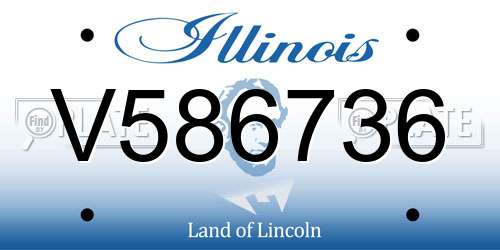 V586736 Illinois License Plate