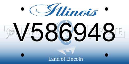 V586948 Illinois License Plate