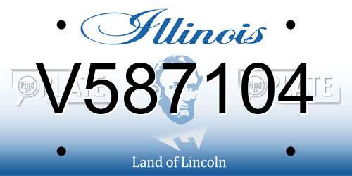 V587104 Illinois License Plate
