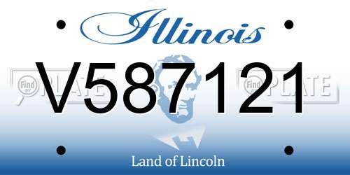 V587121 Illinois License Plate