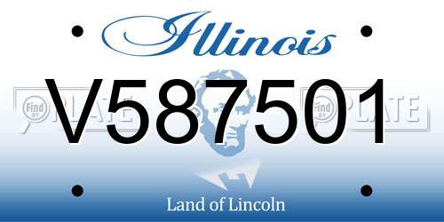 V587501 Illinois License Plate