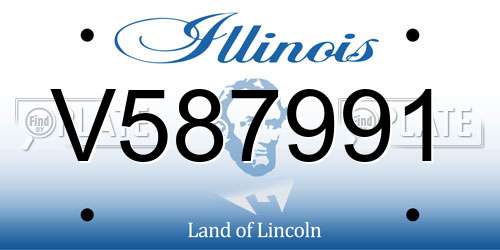 V587991 Illinois License Plate