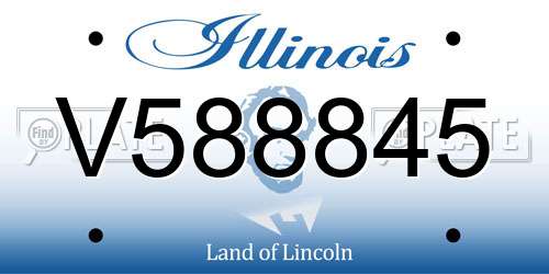 V588845 Illinois License Plate
