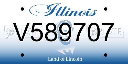 V589707 Illinois License Plate