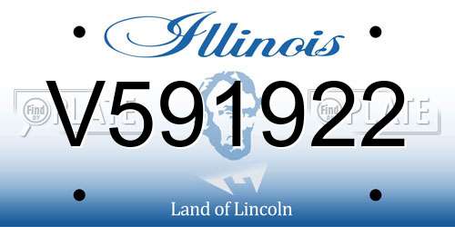 V591922 Illinois License Plate
