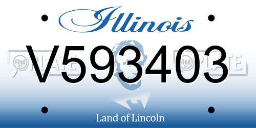 V593403 Illinois License Plate