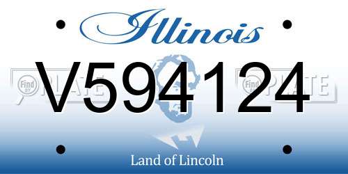 V594124 Illinois License Plate