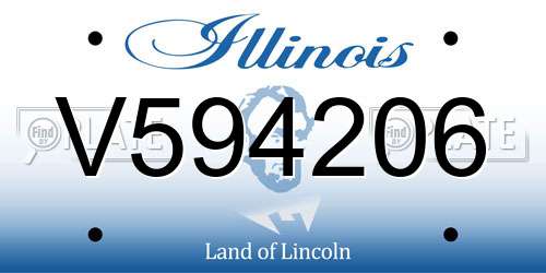 V594206 Illinois License Plate