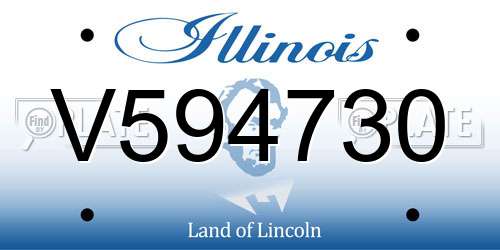 V594730 Illinois License Plate