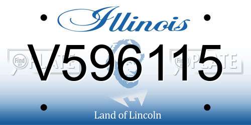 V596115 Illinois License Plate