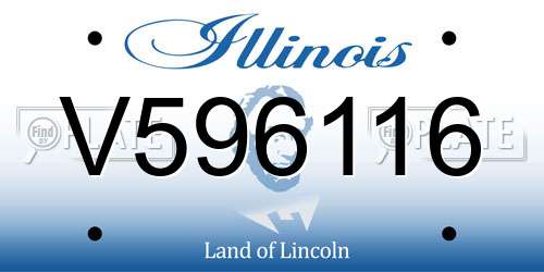 V596116 Illinois License Plate