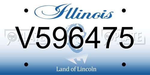 V596475 Illinois License Plate