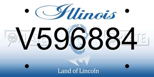 V596884 Illinois License Plate