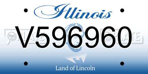 V596960 Illinois License Plate