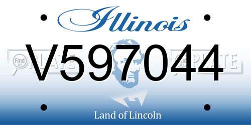V597044 Illinois License Plate