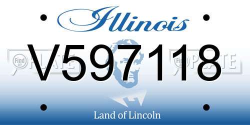 V597118 Illinois License Plate