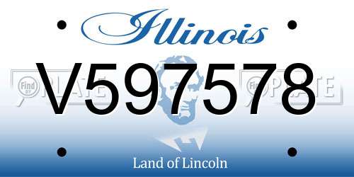 V597578 Illinois License Plate