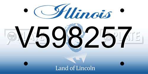 V598257 Illinois License Plate