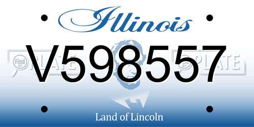 V598557 Illinois License Plate