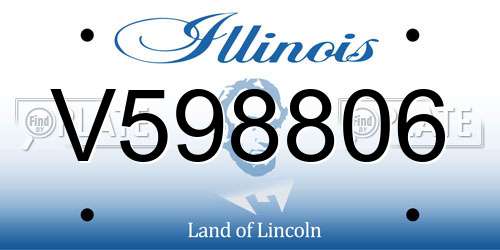 V598806 Illinois License Plate