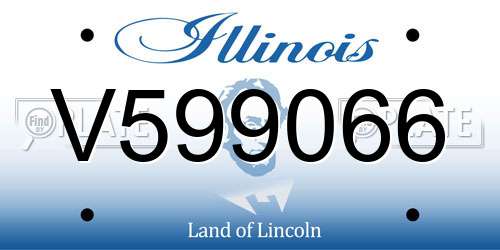V599066 Illinois License Plate