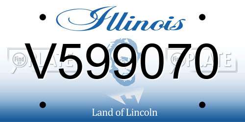 V599070 Illinois License Plate