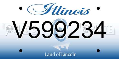V599234 Illinois License Plate