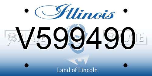 V599490 Illinois License Plate