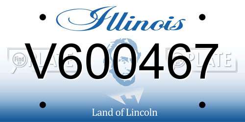 V600467 Illinois License Plate