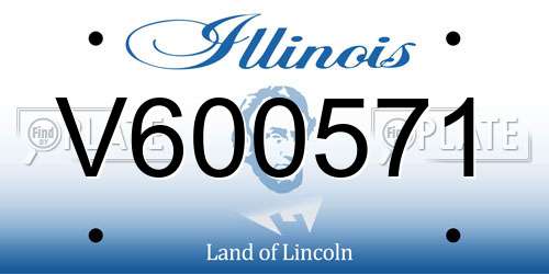 V600571 Illinois License Plate