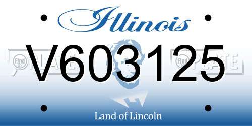 V603125 Illinois License Plate